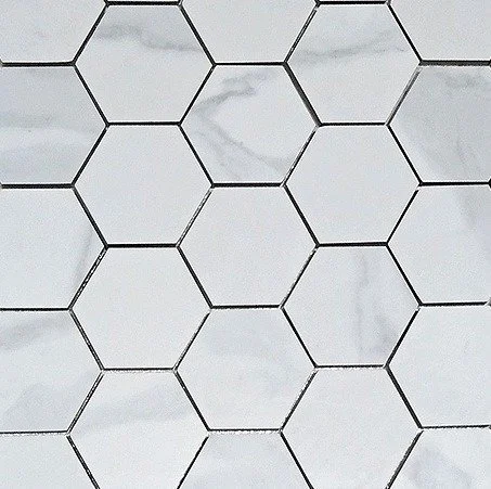 мозаика calacatta полированная гексагон 26.7x30.8 Белый