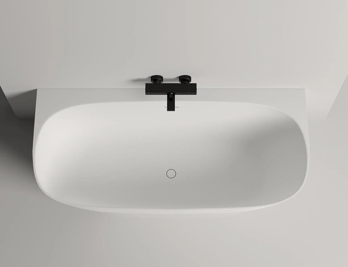Ванна каменная отдельностоящая глянцевая 170x80 Salini Sofia Wall 102512GRH окрашена по RAL снаружи