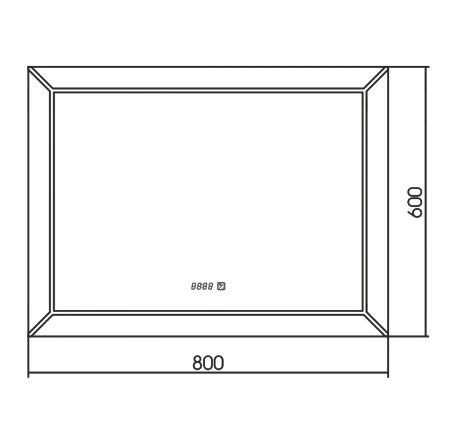 Зеркало Silver Mirrors VOLL 800х600 - 4 часы, ФР-00001399