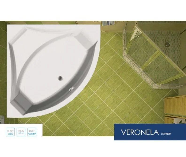 Акриловая ванна VAGNERPLAST VERONELA CORNER 140x140