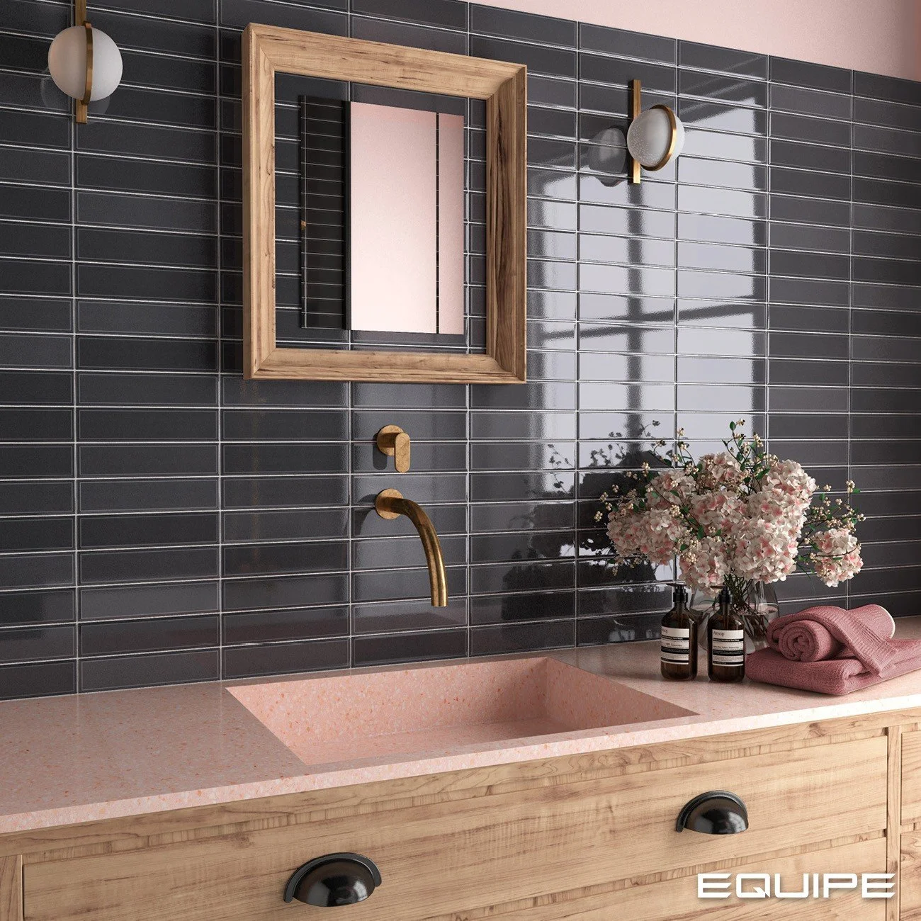 керамическая плитка настенная 27527 limit noir 6x24,6 см 