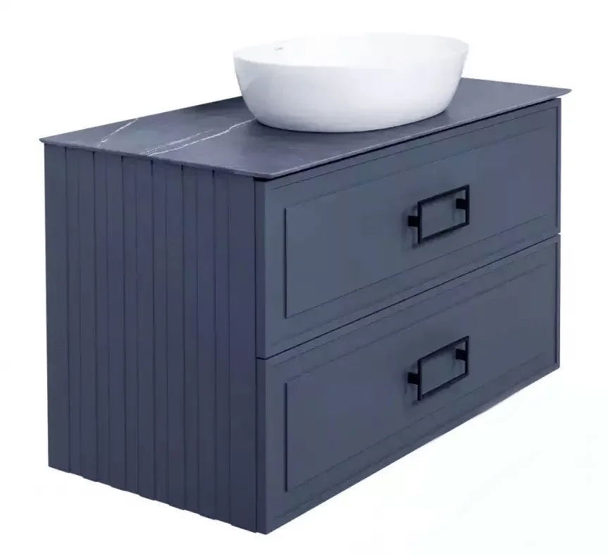 Тумба под раковину La Fenice Cubo Blu Grigio TWIN синяя 80 FNC-01-CUB-BG-80-2