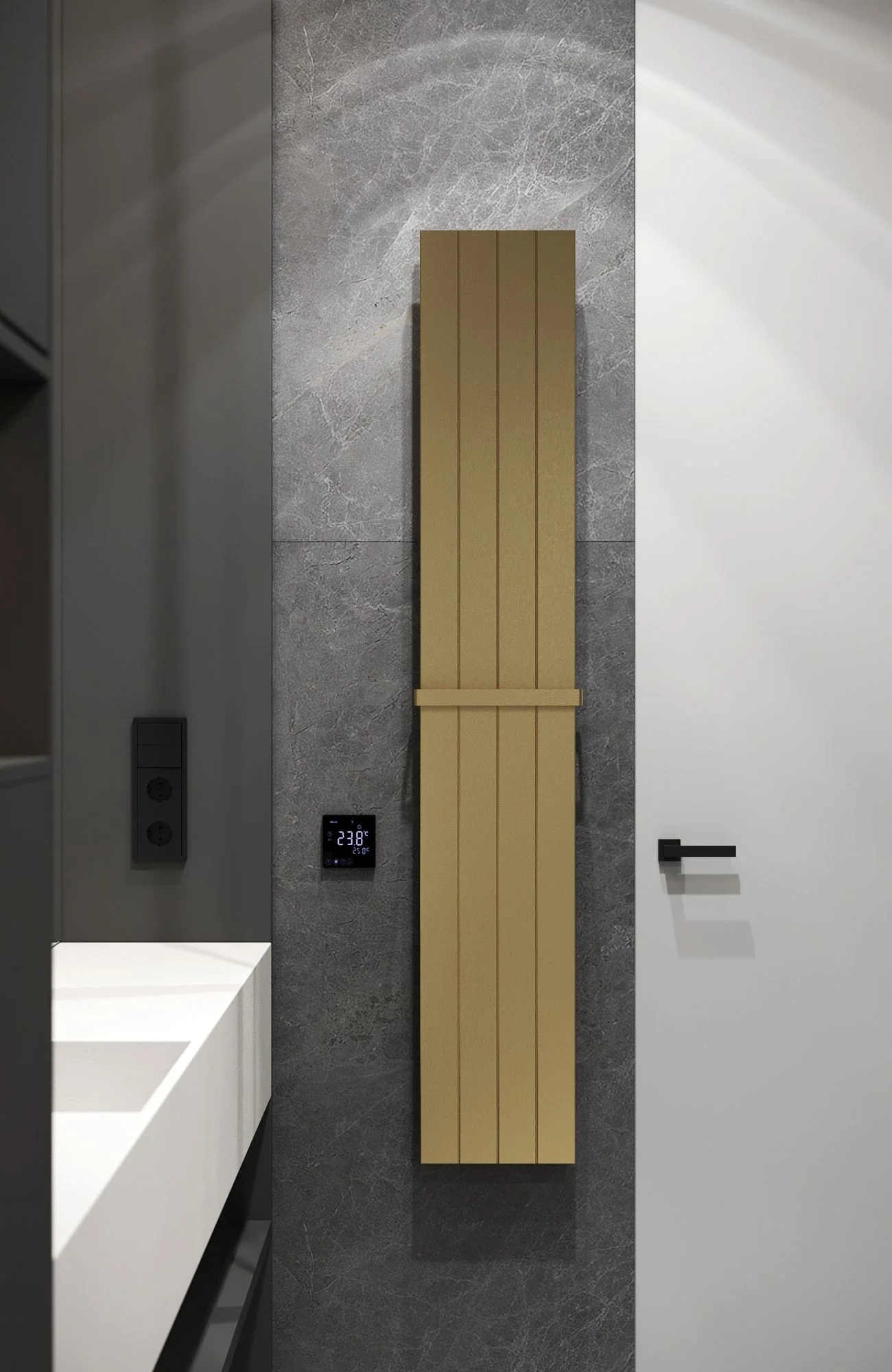 Полотенцесушитель электрический 25x150 см Boheme Flat 725-MG золото матовый