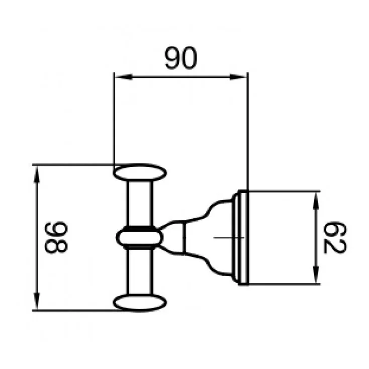Крючок одинарный Webert Ottocento AM500401010