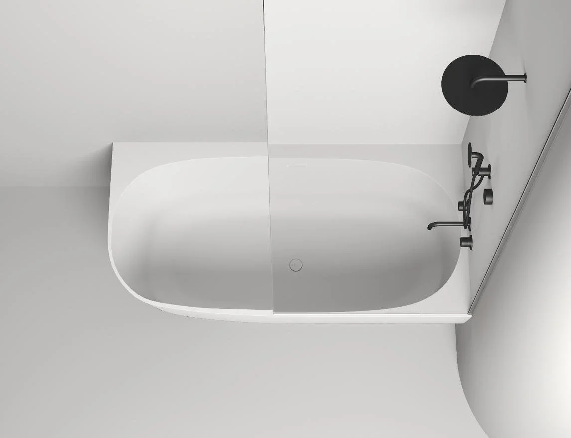 Ванна пристенная угловая матовая 170x85 SALINI Sofia Corner R 102524M