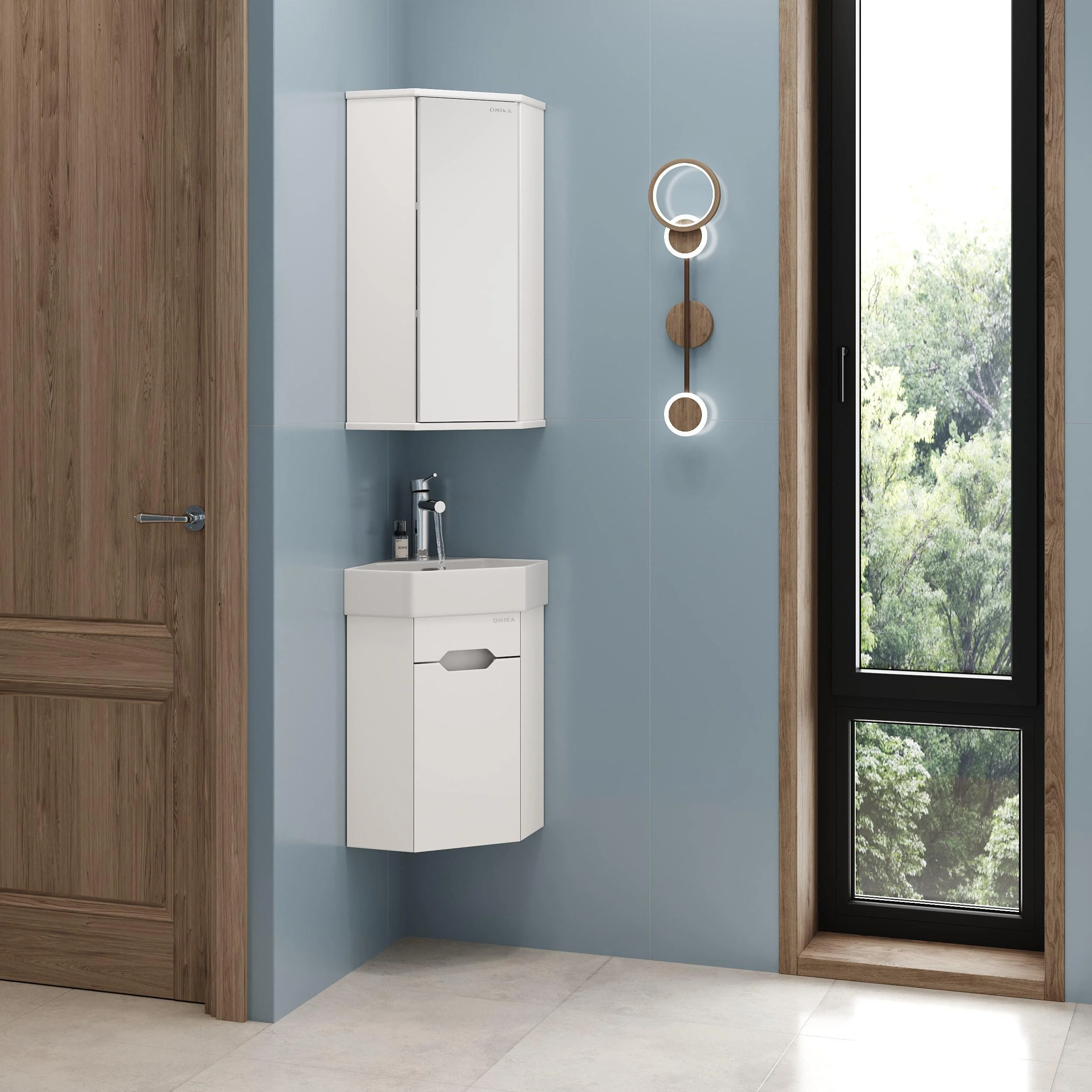 Тумба  подвесная 35 см угловая Onika Айленд 103502 под умывальник Line