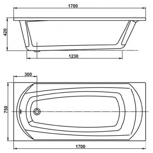 Акриловая ванна 170x75 VAGNERPLAST EBONY VPBA170EBO2X-01