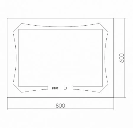 Зеркало Silver Mirrors OTTO 800х600 часы, ФР-00001398