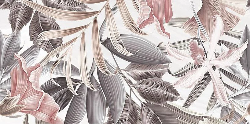 плитка настенная 31,5*63 acate flora 1 Cерый