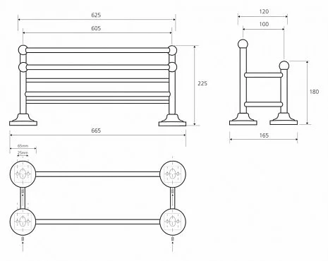 Полочка для полотенец 66,5 см BEMETA RETRO хром