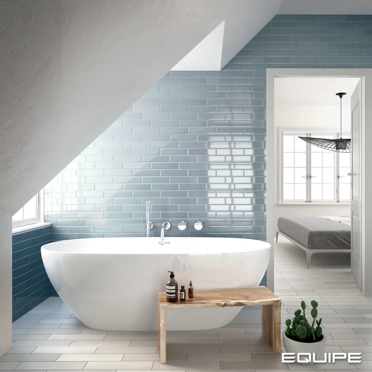 керамическая плитка настенная 27529 limit bleu clair 6x24,6 см 