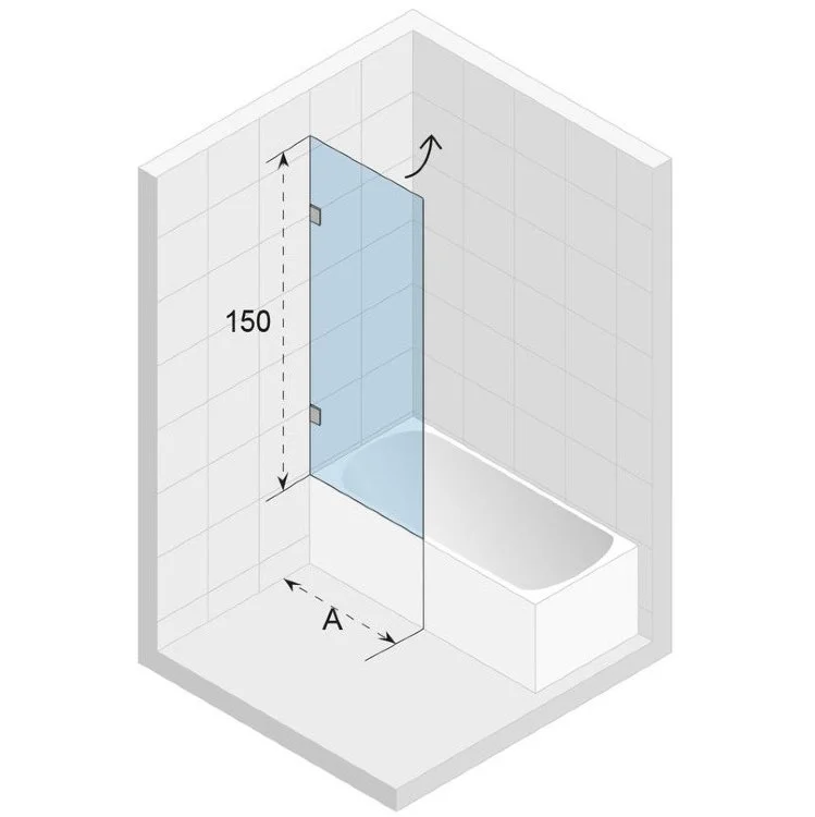 Шторка на ванну стеклянная RIHO VZ SCANDIC NXT X108 750x150 P Черный