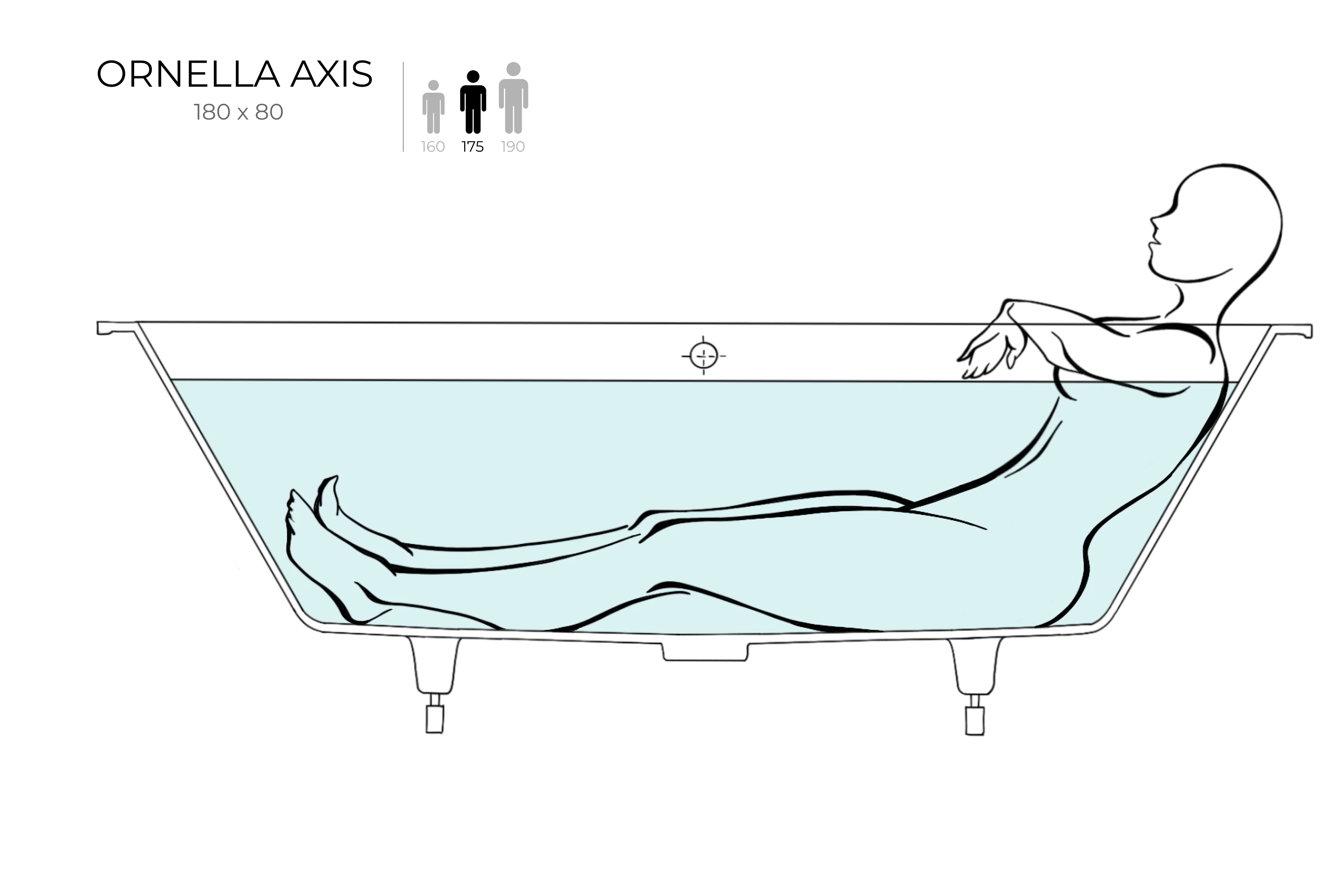 Ванна встраиваемая Salini ORNELLA AXIS 180 103411G