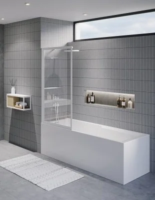 Шторка на ванну стеклянная 80x150 RIHO VZ LUCID GD501 BLACK