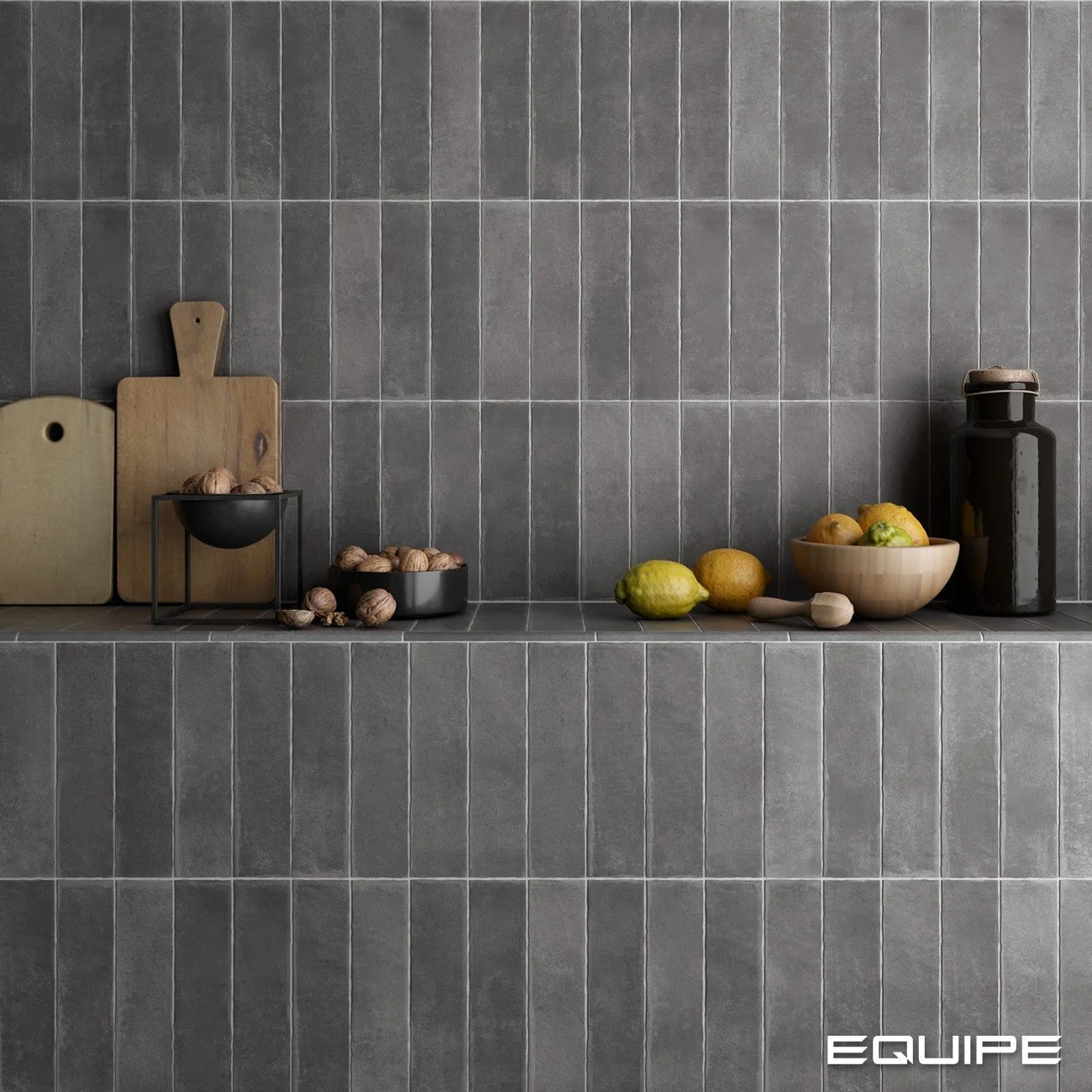 плитка керамическая 27565 argile dark 6х24,6 см Черный Cерый