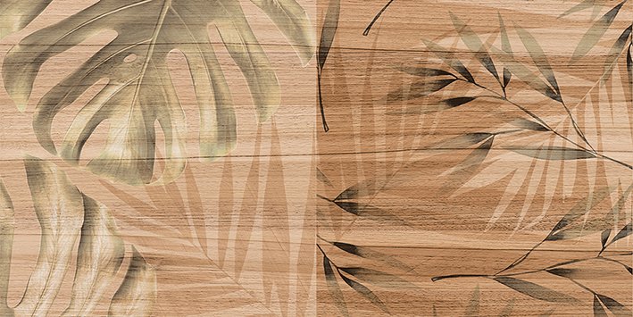 organic плитка настенная коричневый узор 08-01-15- Бежевый Зеленый