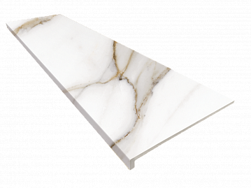 ступень клинкерная exagres marbles calacatta peldano recto 33x120 Белый